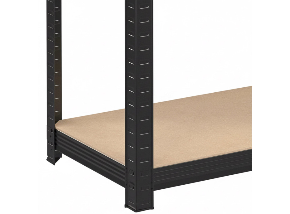 Policový regál - 5 polic - 205x120x45 cm - černý