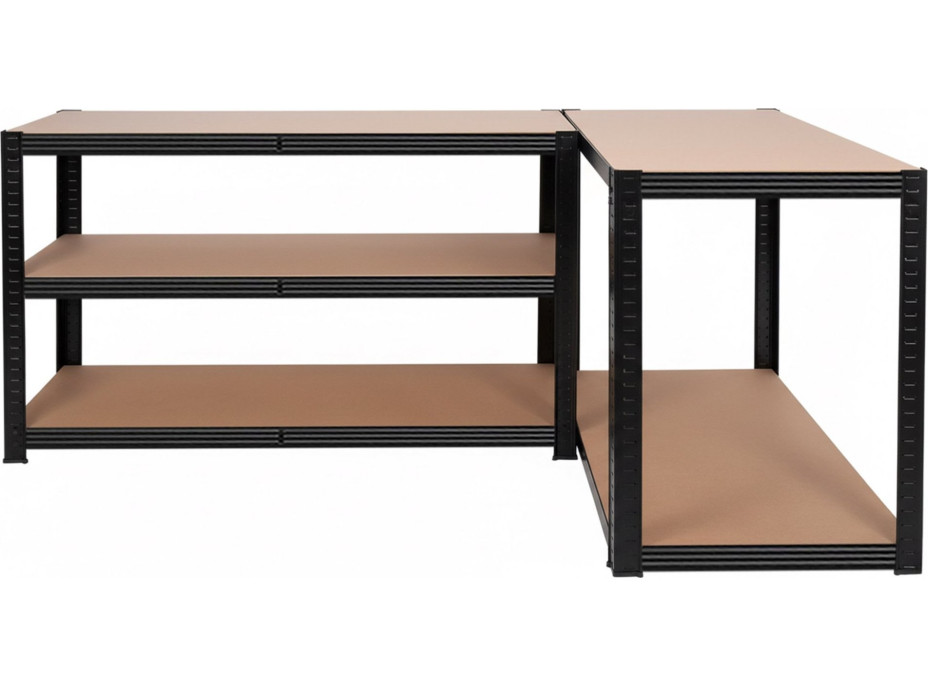 Policový regál - 5 polic - 205x120x45 cm - černý