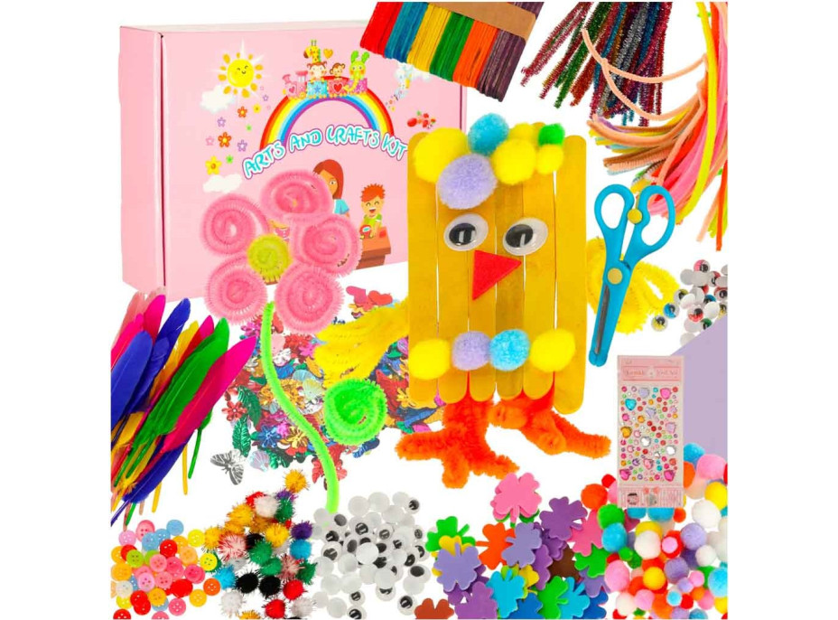 Kreativní výtvarná sada pro dětské ruční práce - 1200 prvků