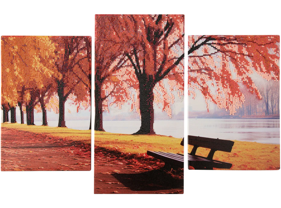 CRAFT ID Diamantové malování na rámu Krajina triptych 40x20 cm + 30x20 cm