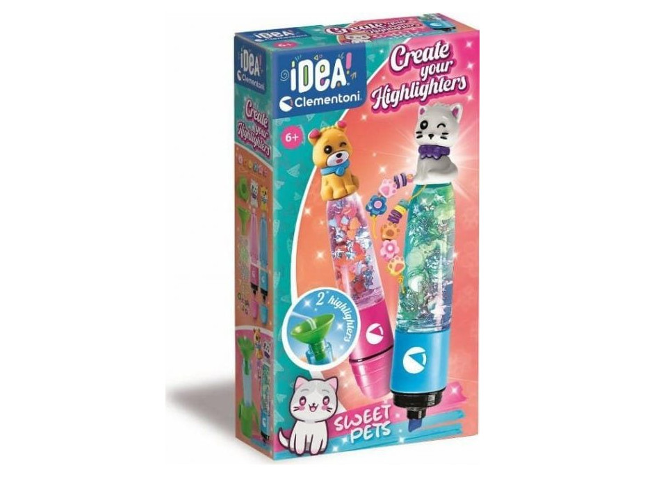 CLEMENTONI IDEA Kreativní sada pro výrobu zvýrazňovačů Sweet Pets