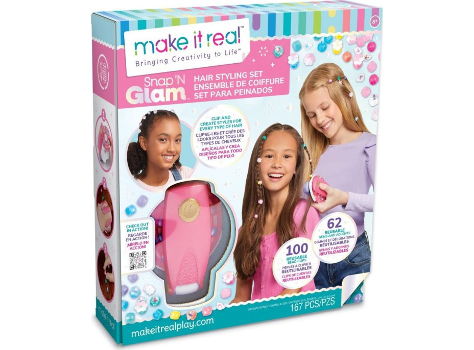 MAKE IT REAL Korálky do vlasů s aplikátorem