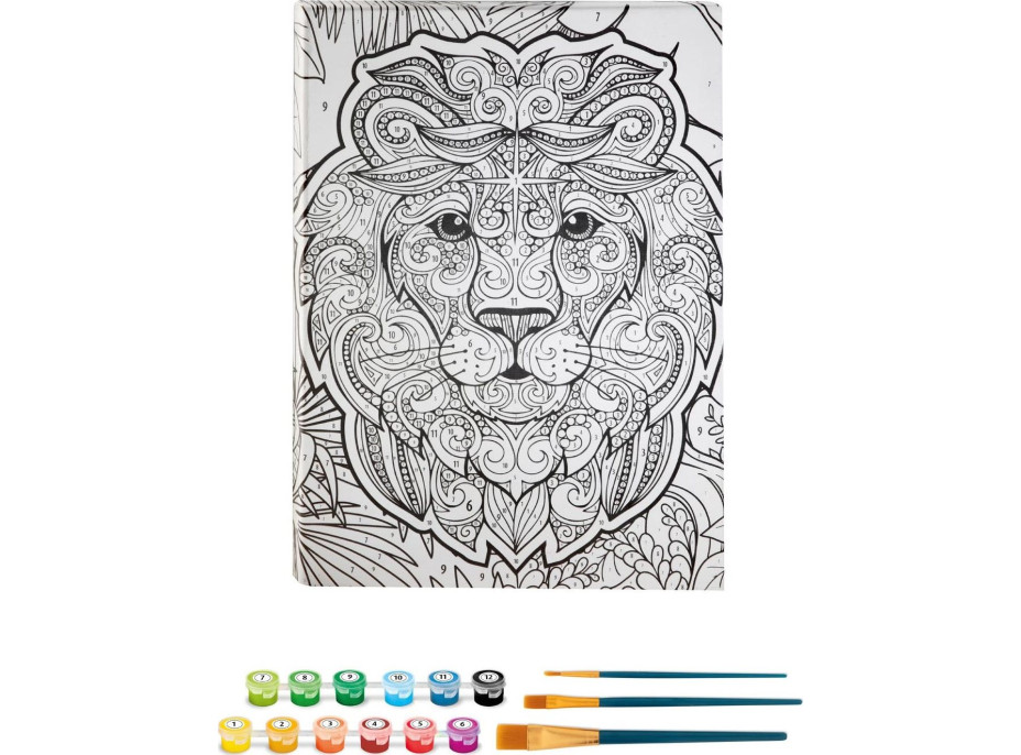 GRAFIX Malování podle čísel: Lev, plátno na rámu 30x40cm