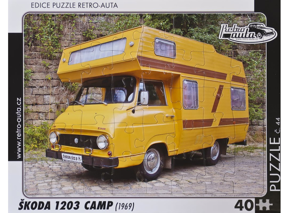 RETRO-AUTA Puzzle č.44 ŠKODA 1203 CAMP (1969) 40 dílků