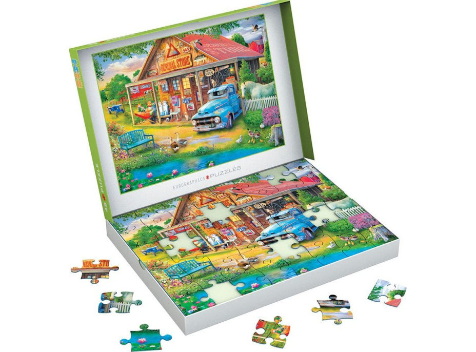 EUROGRAPHICS Puzzle Connecting Pieces: Vesnický obchůdek 48 dílků
