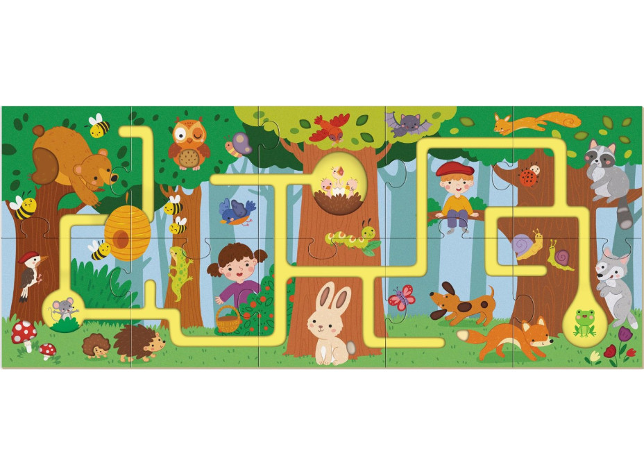 DODO Puzzle Labyrint: Cesta lesem 10 dílků