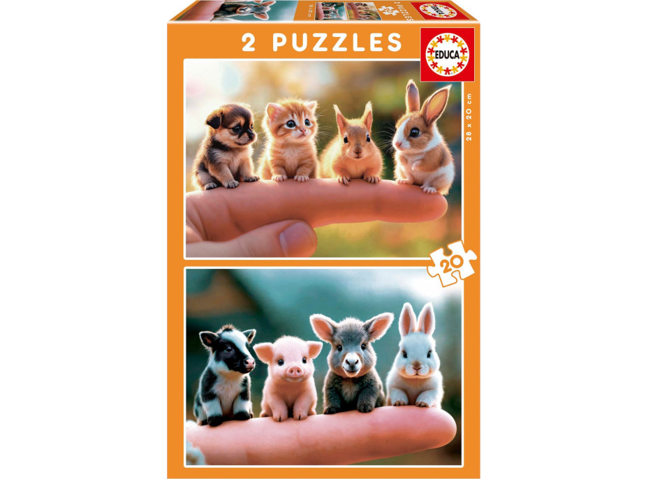 EDUCA Puzzle Malá zvířátka 2x20 dílků