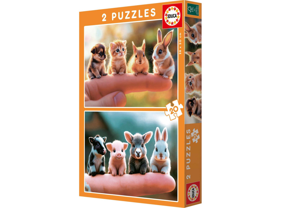 EDUCA Puzzle Malá zvířátka 2x20 dílků