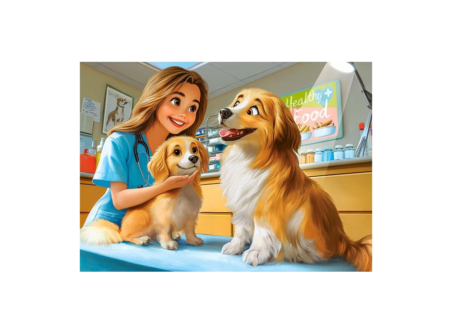 CASTORLAND Puzzle Pejsci u veterináře 120 dílků