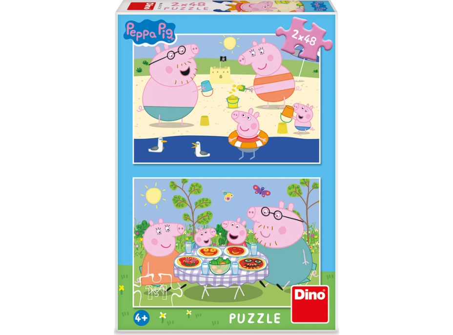 DINO Puzzle Peppa Pig: Na dovolené 2x48 dílků