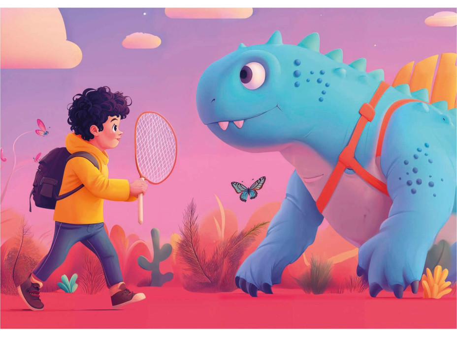 EDUCA Puzzle Přátelští dinosauři 4v1 (20,40,60,80 dílků)