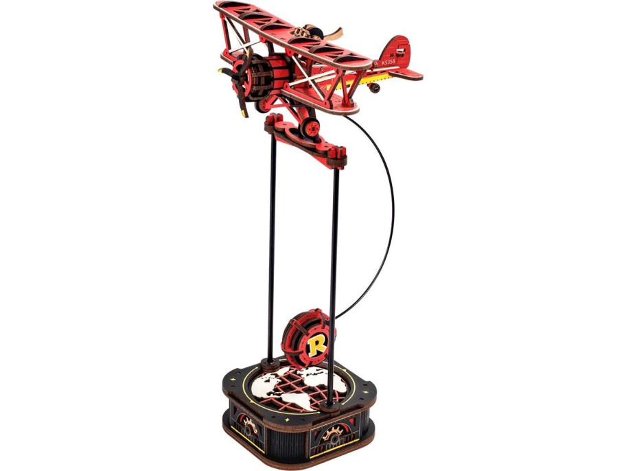 ROBOTIME Rokr 3D dřevěné puzzle Dvouplošník s kyvadlem 163 dílků