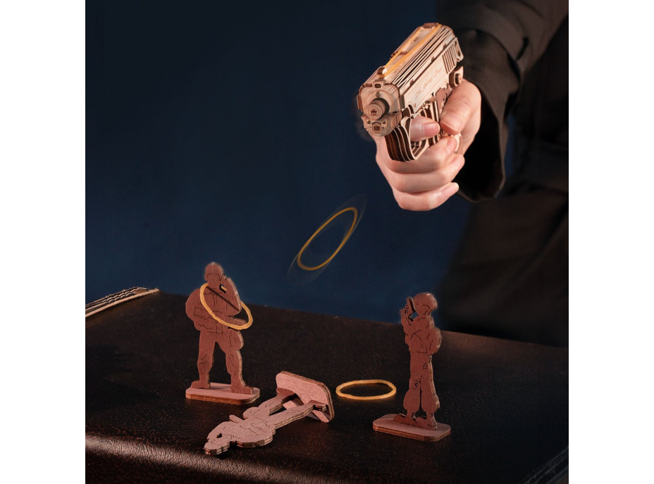 ROBOTIME Rokr 3D dřevěné puzzle Mini pistole 113 dílků