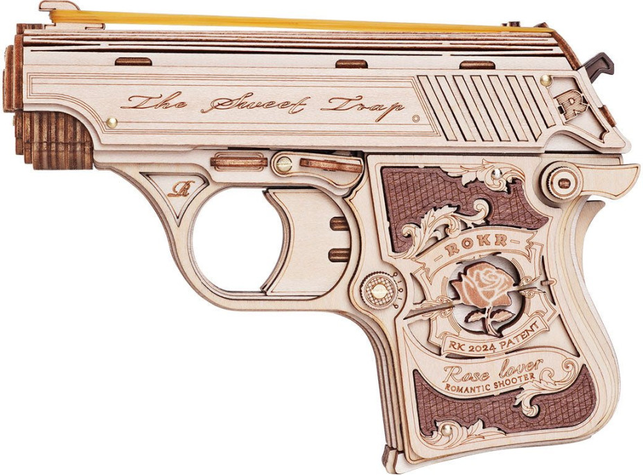 ROBOTIME Rokr 3D dřevěné puzzle Mini pistole 113 dílků