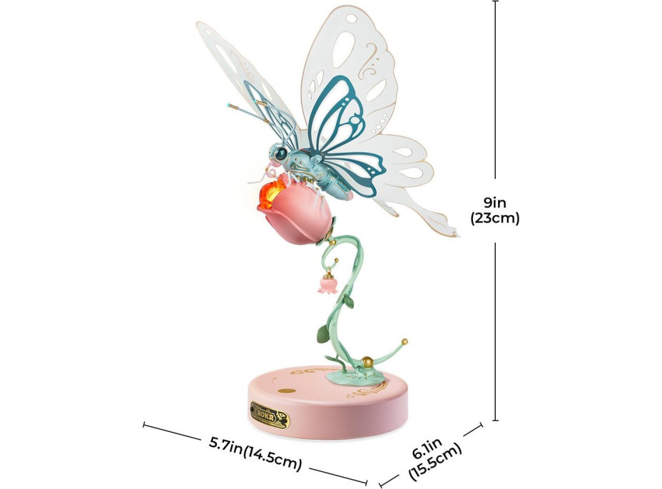 ROBOTIME Rokr 3D puzzle Motýl růžový 79 dílků
