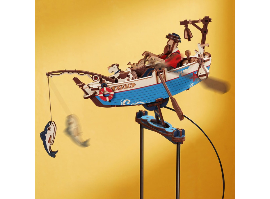 ROBOTIME Rokr 3D dřevěné puzzle Rybářská loď s kyvadlem 161 dílků