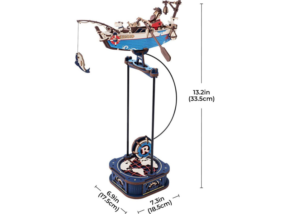 ROBOTIME Rokr 3D dřevěné puzzle Rybářská loď s kyvadlem 161 dílků