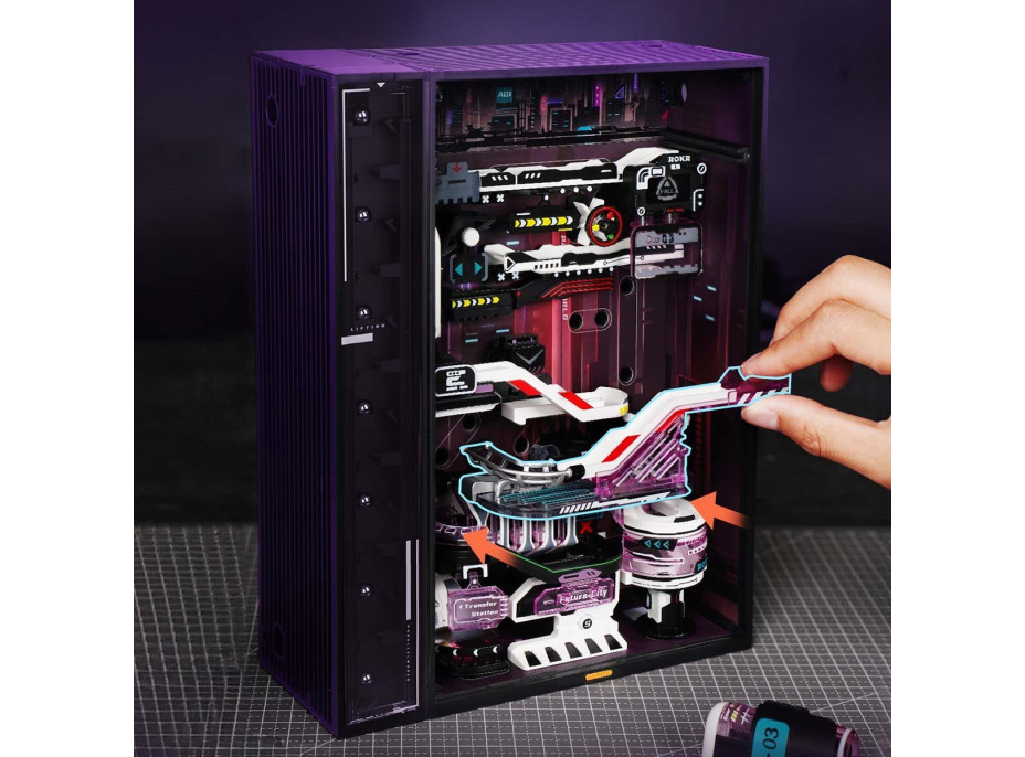 ROBOTIME Rokr 3D puzzle s dráhou: Město budoucnosti 140 dílků