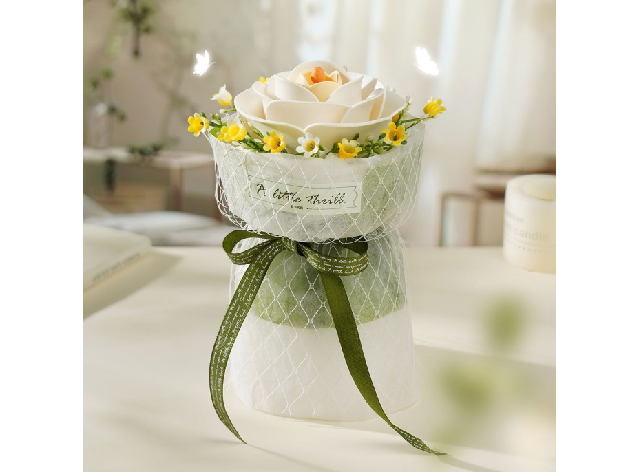 ROBOTIME Rokr Floral Art: 3D puzzle Bílá kamélie 63 dílků