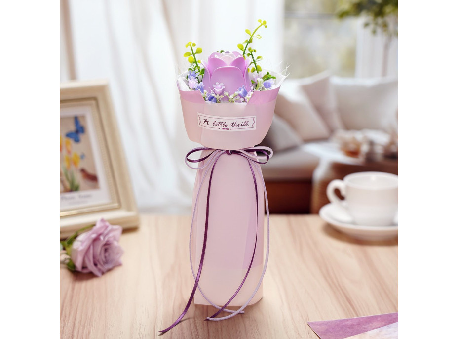 ROBOTIME Rokr Floral Art: 3D puzzle Fialová růže 54 dílků