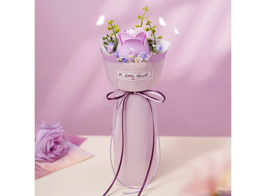 ROBOTIME Rokr Floral Art: 3D puzzle Fialová růže 54 dílků