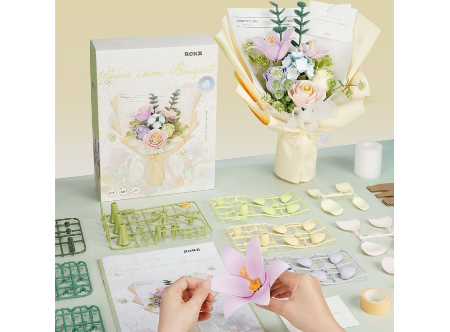 ROBOTIME Rokr Floral Art: 3D puzzle Jarní květina 165 dílků