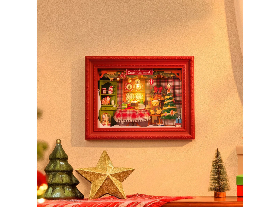 ROBOTIME Rolife DIY 3D dřevěné puzzle Štědrovečerní večeře s LED osvětlením 125 dílků