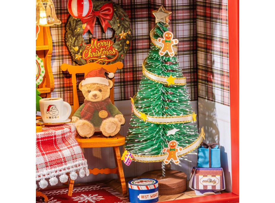 ROBOTIME Rolife DIY 3D dřevěné puzzle Štědrovečerní večeře s LED osvětlením 125 dílků