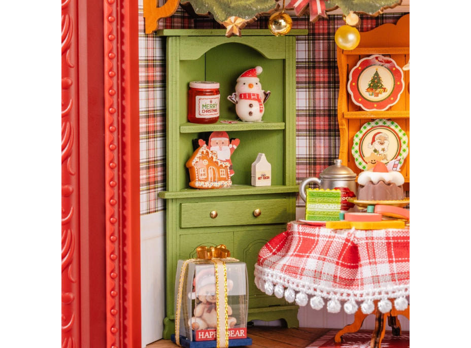 ROBOTIME Rolife DIY 3D dřevěné puzzle Štědrovečerní večeře s LED osvětlením 125 dílků