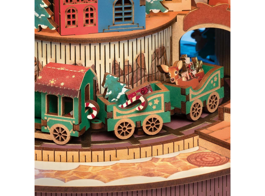 ROBOTIME Rolife DIY 3D dřevěné puzzle Vánoční stromek s LED osvětlením 319 dílků