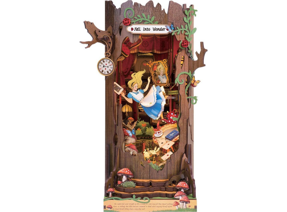 ROBOTIME Rolife DIY 3D Zarážka na knihy: Alenka v Říši divů s LED osvětlením 300 dílků