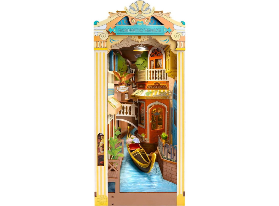 ROBOTIME Rolife DIY 3D Zarážka na knihy: Benátky s LED osvětlením 110 dílků