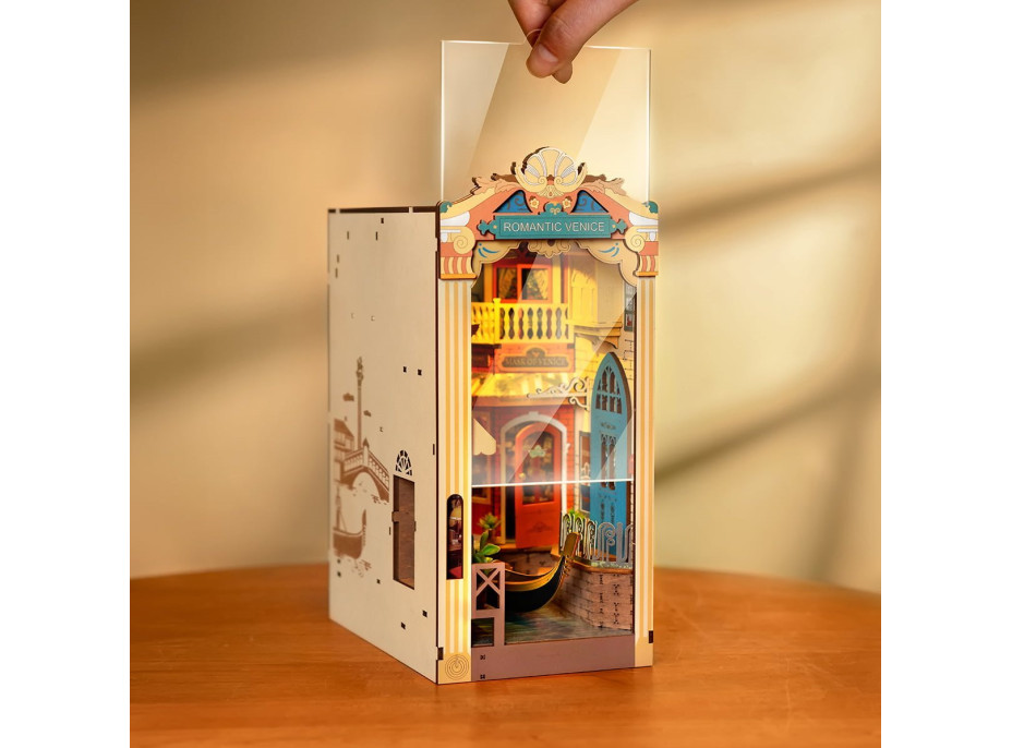 ROBOTIME Rolife DIY 3D Zarážka na knihy: Benátky s LED osvětlením 110 dílků