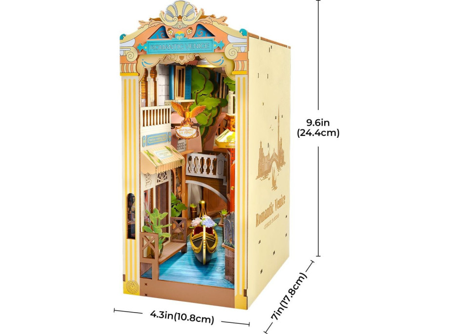 ROBOTIME Rolife DIY 3D Zarážka na knihy: Benátky s LED osvětlením 110 dílků