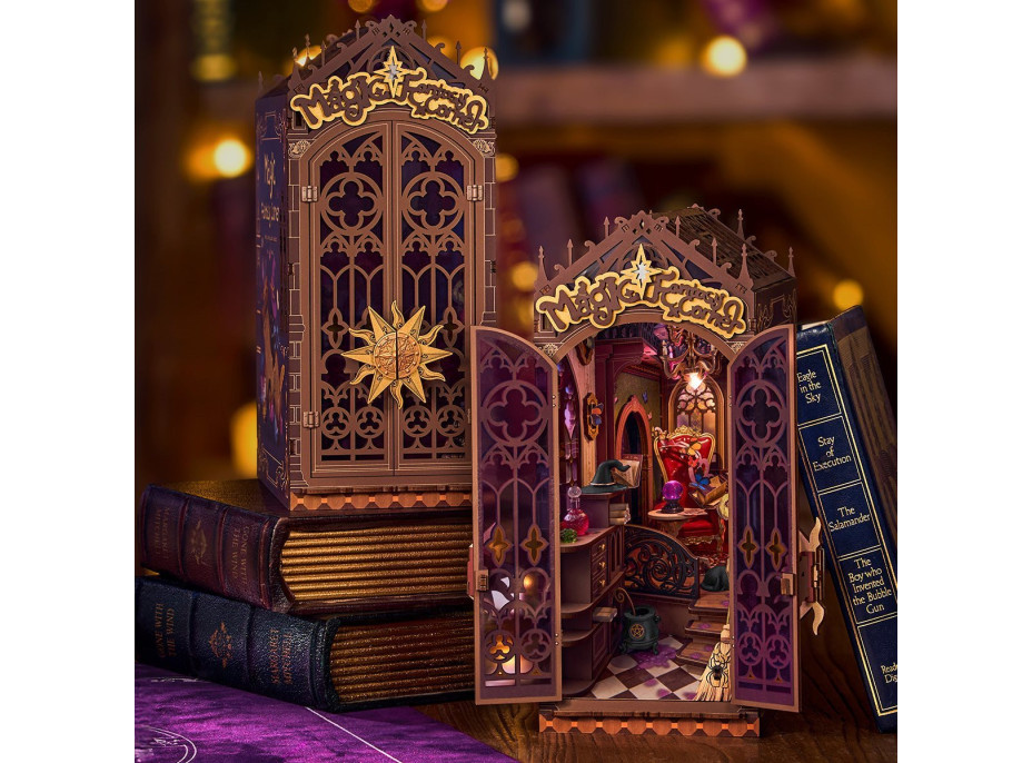 ROBOTIME Rolife DIY 3D Zarážka na knihy: Kouzelný koutek s LED osvětlením 185 dílků