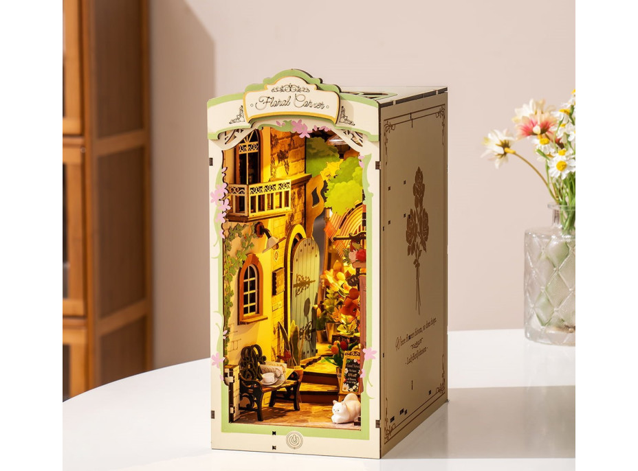 ROBOTIME Rolife DIY 3D Zarážka na knihy: Květinářství s LED osvětlením 164 dílků