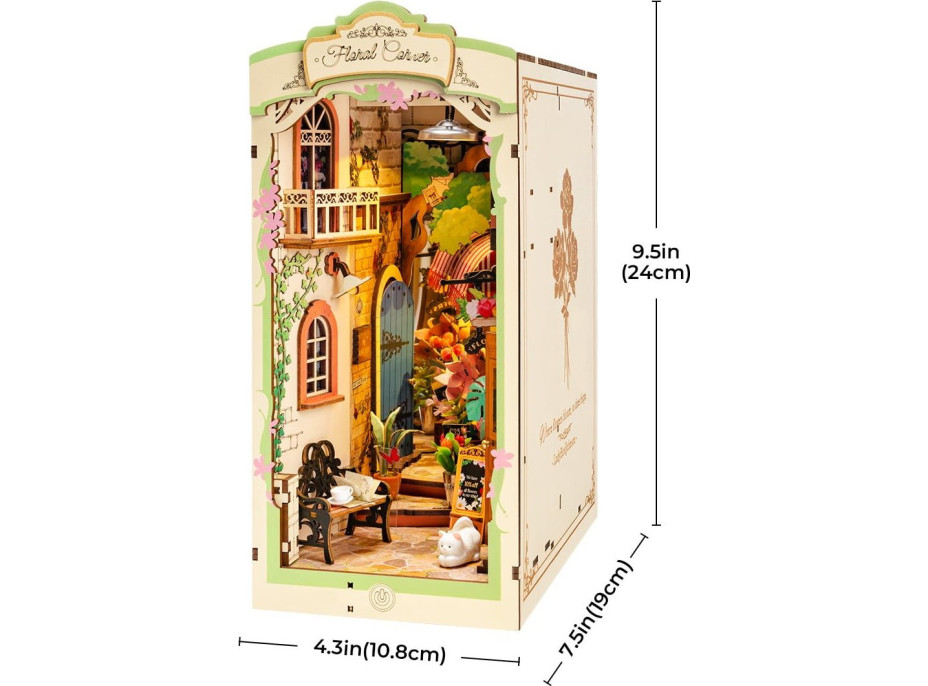 ROBOTIME Rolife DIY 3D Zarážka na knihy: Květinářství s LED osvětlením 164 dílků