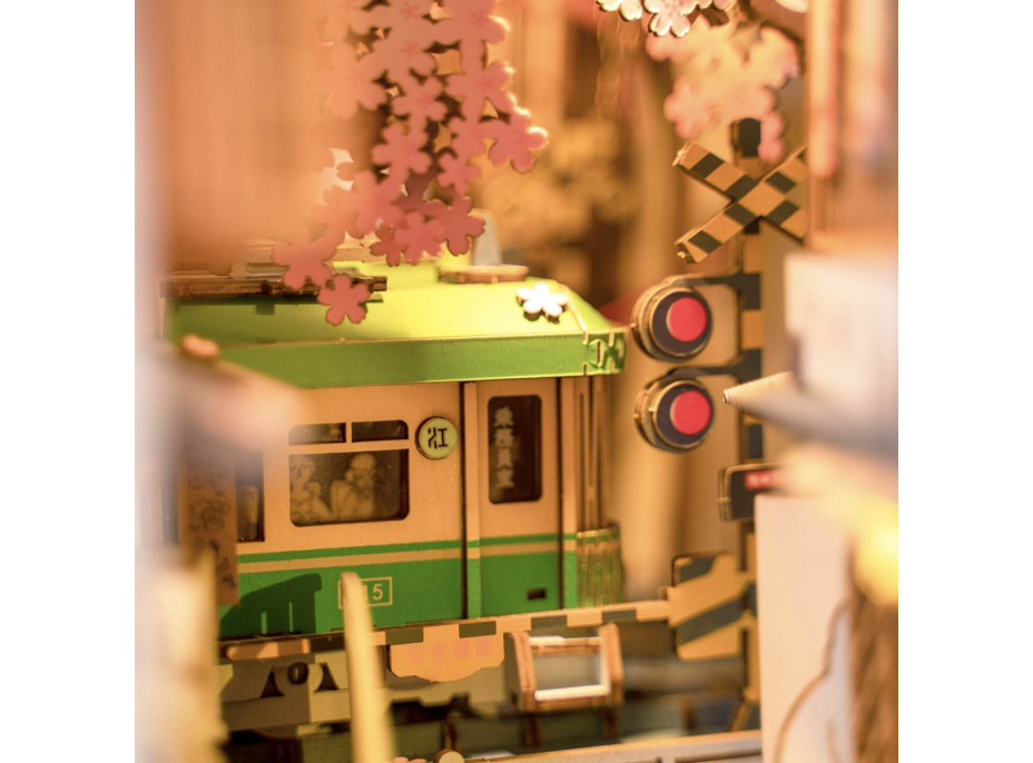 ROBOTIME Rolife DIY 3D Zarážka na knihy: Sakurová ulička s LED osvětlením 340 dílků