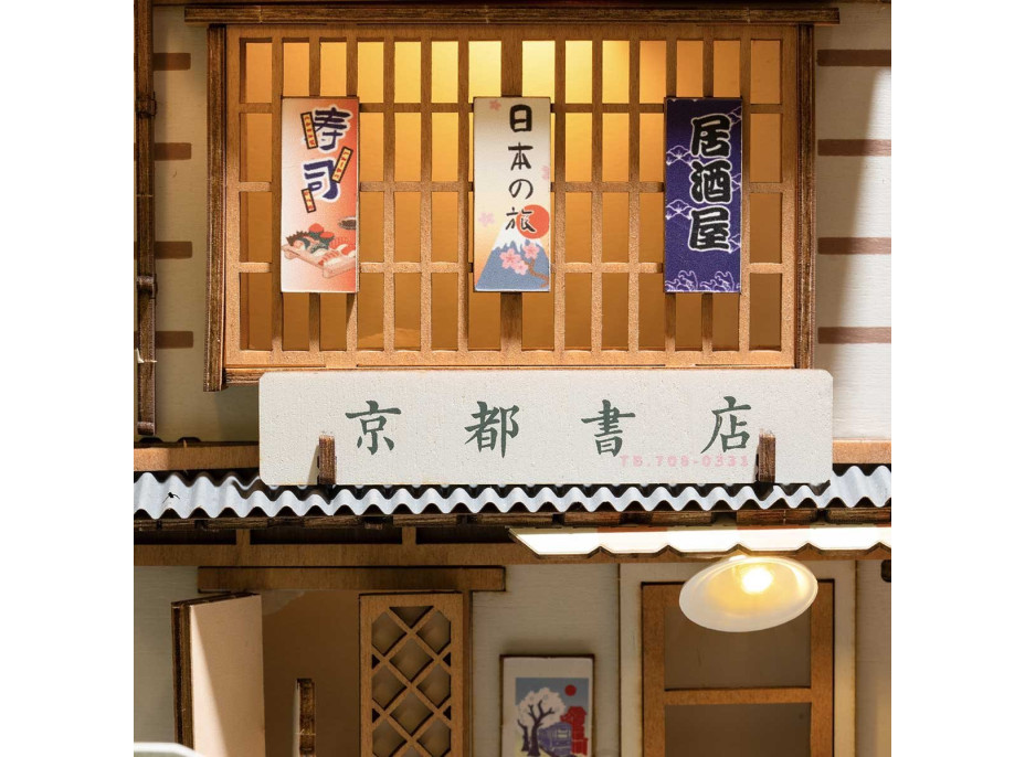 ROBOTIME Rolife DIY 3D Zarážka na knihy: Sakurová ulička s LED osvětlením 340 dílků