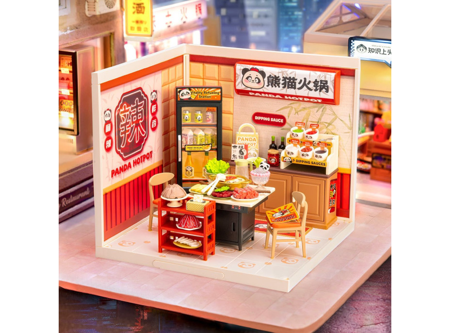 ROBOTIME Rolife DIY House: Asijská restaurace s LED osvětlením 127 dílků