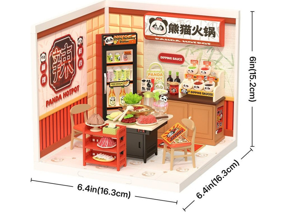 ROBOTIME Rolife DIY House: Asijská restaurace s LED osvětlením 127 dílků