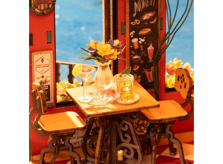 ROBOTIME Rolife DIY 3D dřevěné puzzle Bar s LED osvětlení