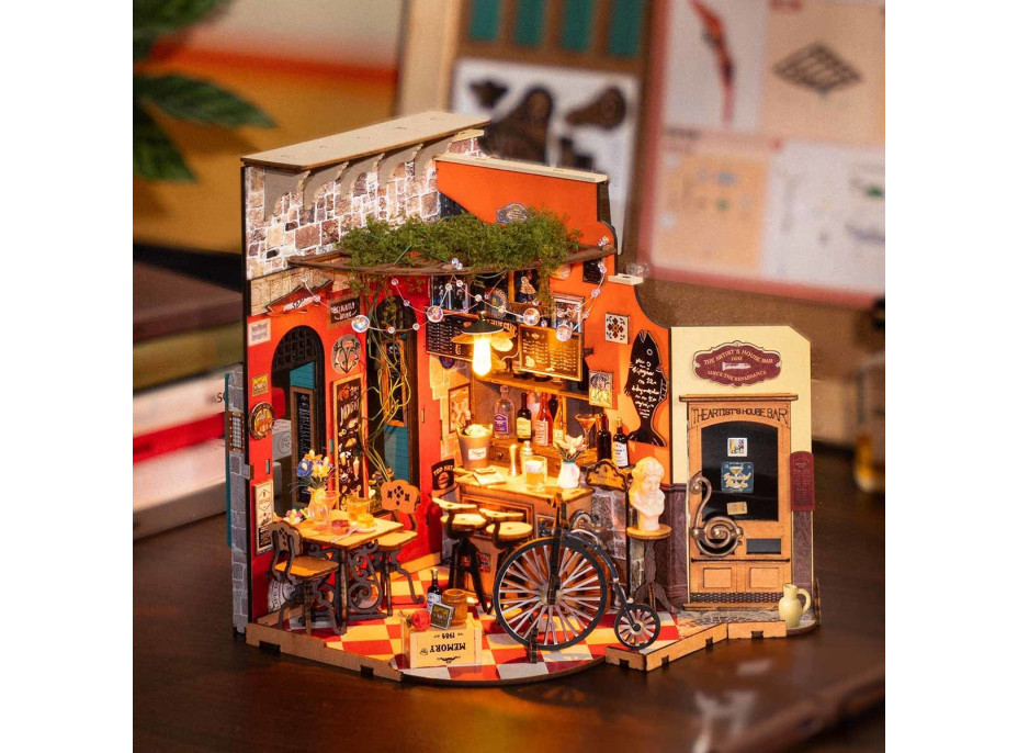 ROBOTIME Rolife DIY 3D dřevěné puzzle Bar s LED osvětlení