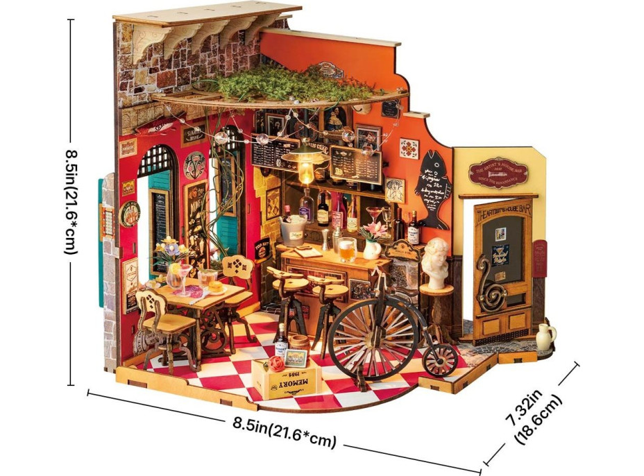 ROBOTIME Rolife DIY 3D dřevěné puzzle Bar s LED osvětlení