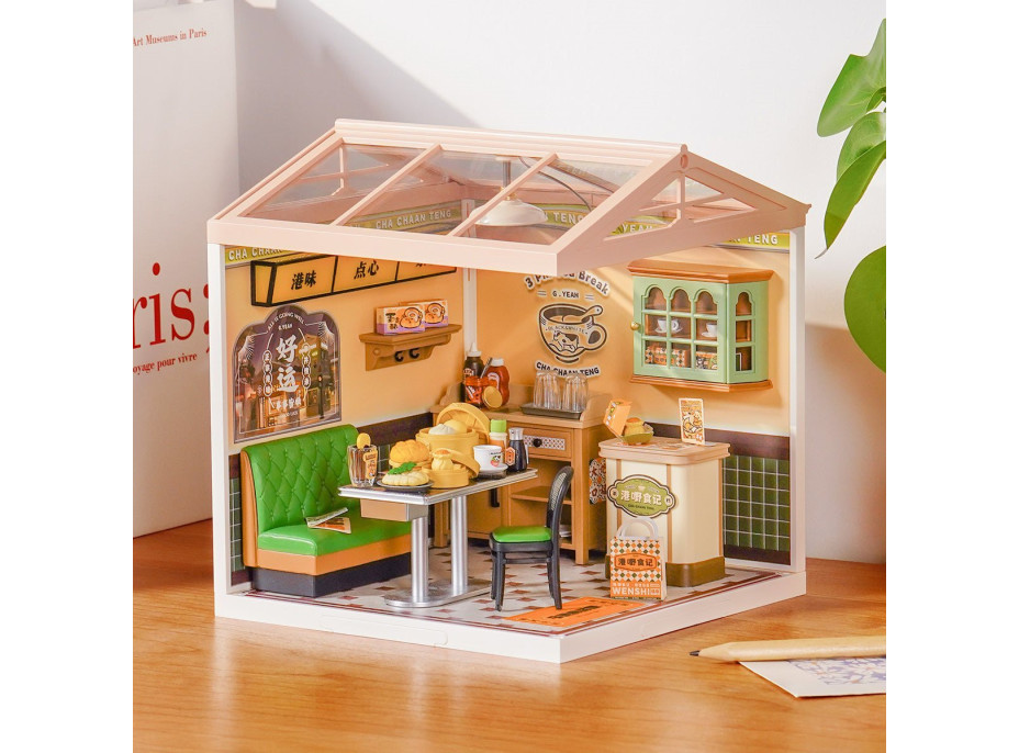 ROBOTIME Rolife DIY House: Hongkongská kavárna s LED osvětlením 114 dílků