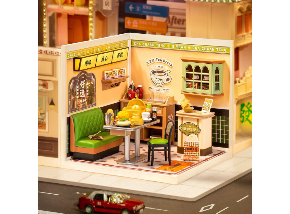 ROBOTIME Rolife DIY House: Hongkongská kavárna s LED osvětlením 114 dílků