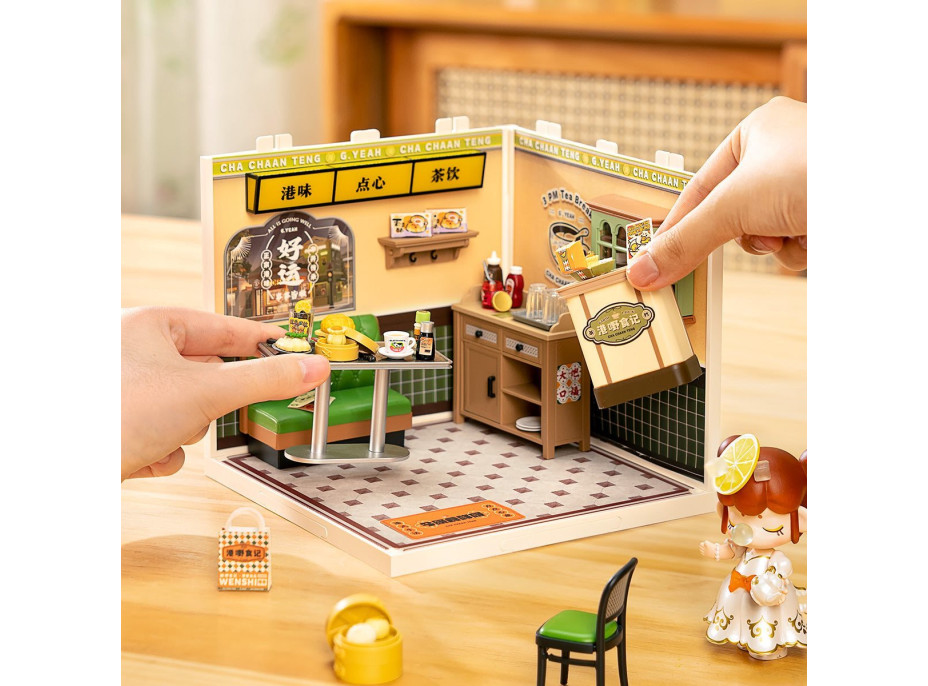 ROBOTIME Rolife DIY House: Hongkongská kavárna s LED osvětlením 114 dílků