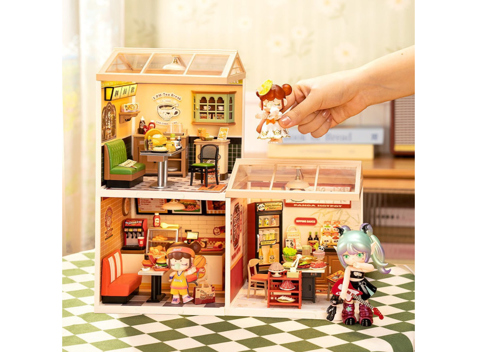 ROBOTIME Rolife DIY House: Hongkongská kavárna s LED osvětlením 114 dílků