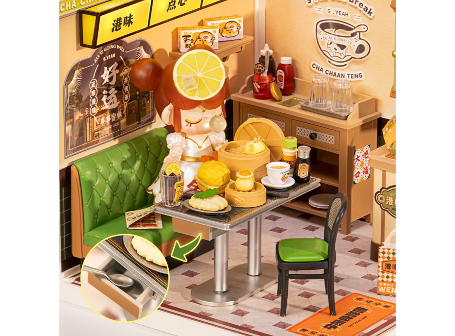 ROBOTIME Rolife DIY House: Hongkongská kavárna s LED osvětlením 114 dílků