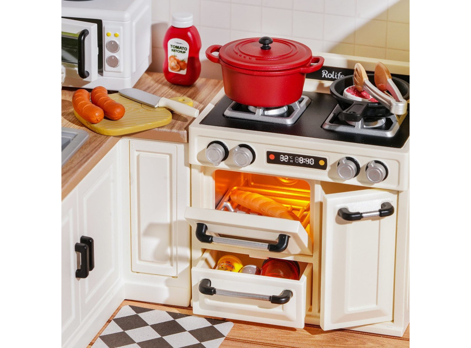 ROBOTIME Rolife DIY House: Kuchyň s LED osvětlením 152 dílků